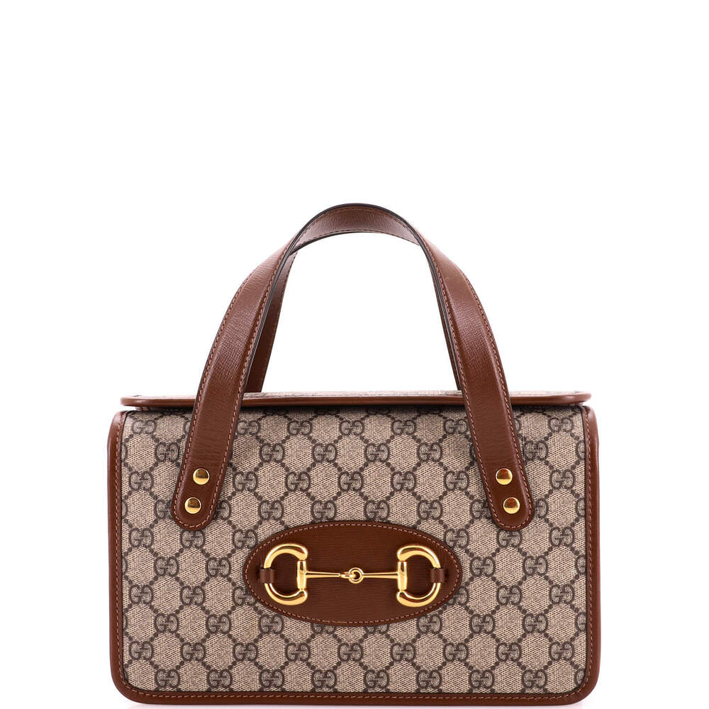 Gucci Small Horsebit 1955 Boston Bag GG Coated Canvas